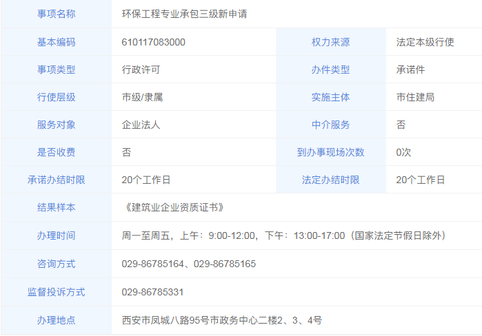 环保工程专业承包三级资质新申请