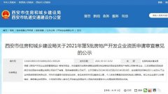 第5批房地产开发企业资质申请审查意见的公示